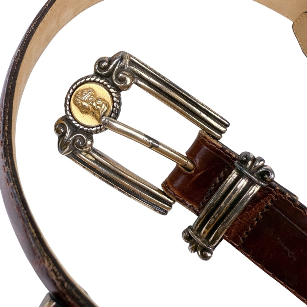 Vintage 1996 Brighton Museum Collection Brown‎ Leather Golden Coin Belt Large - Picture 12 of 13